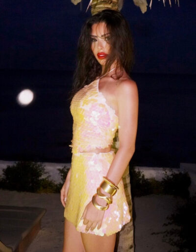 İbiza Salmon Crop and Skirt Set