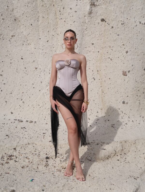 Trinity Stone Satin Corset - Görsel 2