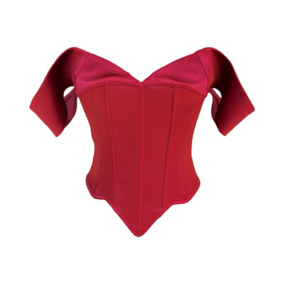 Fox Burgundy Satin Corset - Gönül's Choice