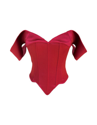 Fox Burgundy Satin Corset - Gönül's Choice