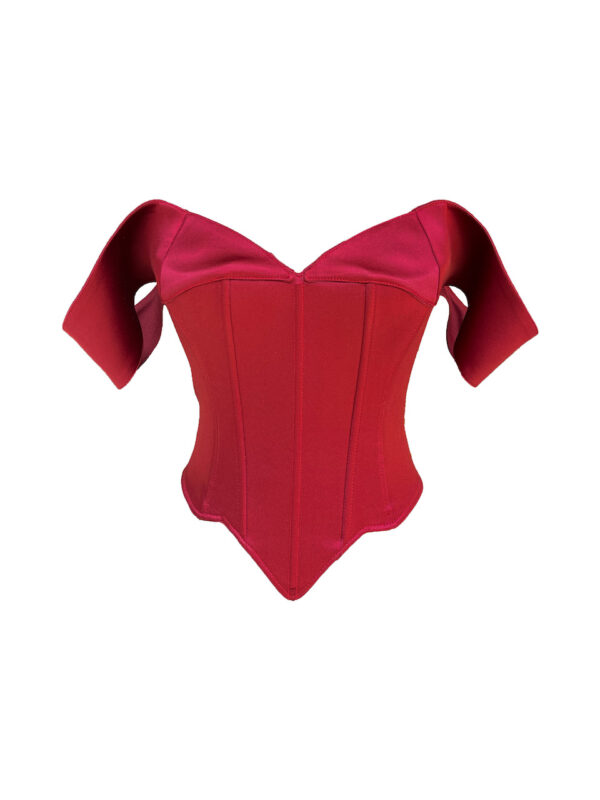 Fox Burgundy Satin Corset - Gönül's Choice