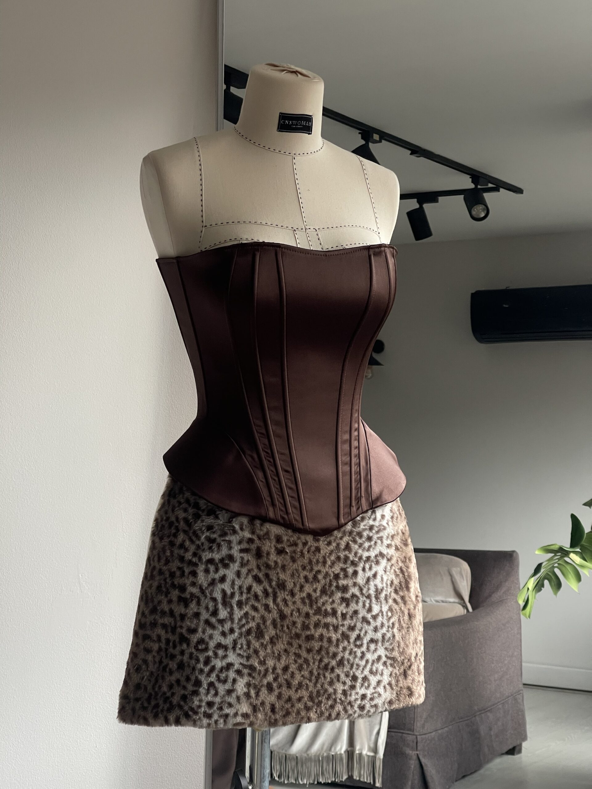 Ön satış - Zey Leopar Desenli Kürk Etek - Görsel 4