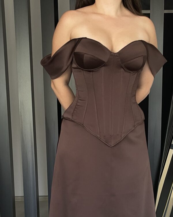 Kalila Dark Brown Corset - Görsel 3