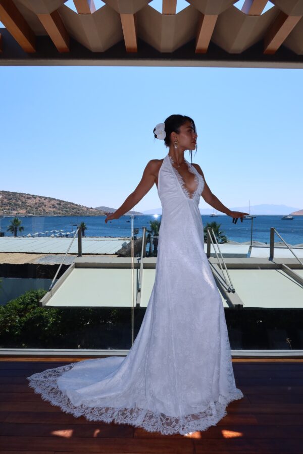 Bodrum Lace Off-White Dress - Görsel 5