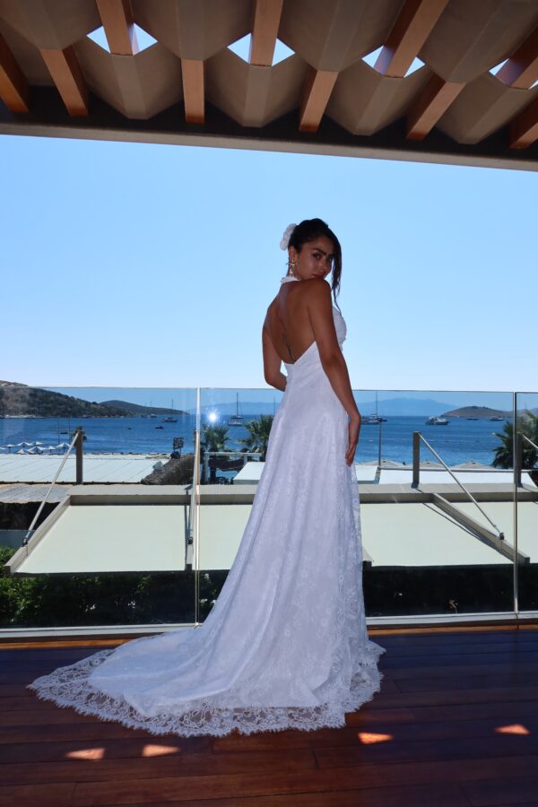 Bodrum Lace Off-White Dress - Görsel 6
