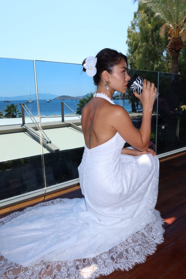 Bodrum Lace Off-White Dress - Görsel 8