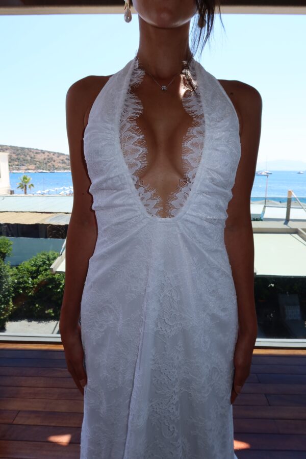 Bodrum Lace Off-White Dress - Görsel 3