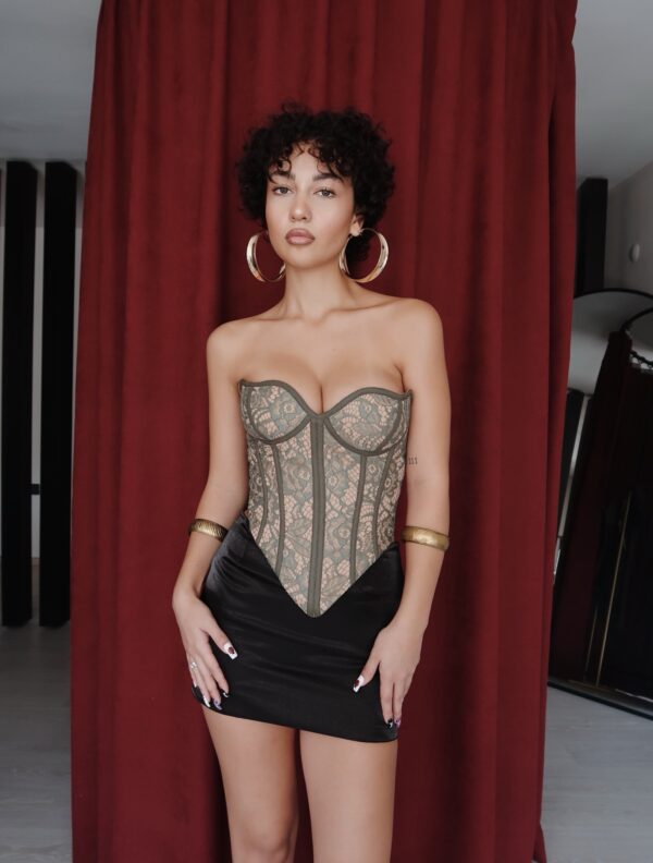 Noctura Green Lace Corset - Görsel 2
