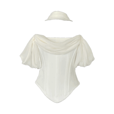 Daily Kırık Beyaz Korse ve Fular Seti