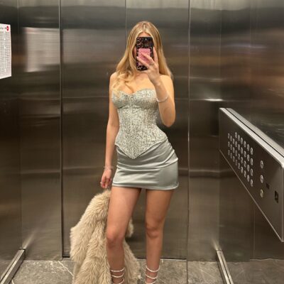 Ibiza Satin Green Skirt