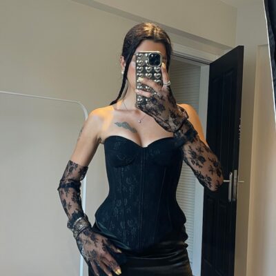 Ibiza Satin Degrade Black Skirt