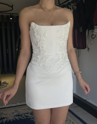 Veloria İşlemeli Korse ve Etek Set