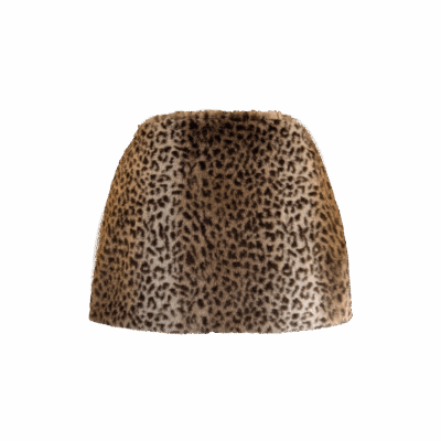 Ön satış - Zey Leopar Desenli Kürk Etek