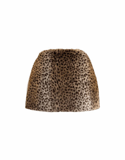 Zey Leopar Desenli Kürk Etek