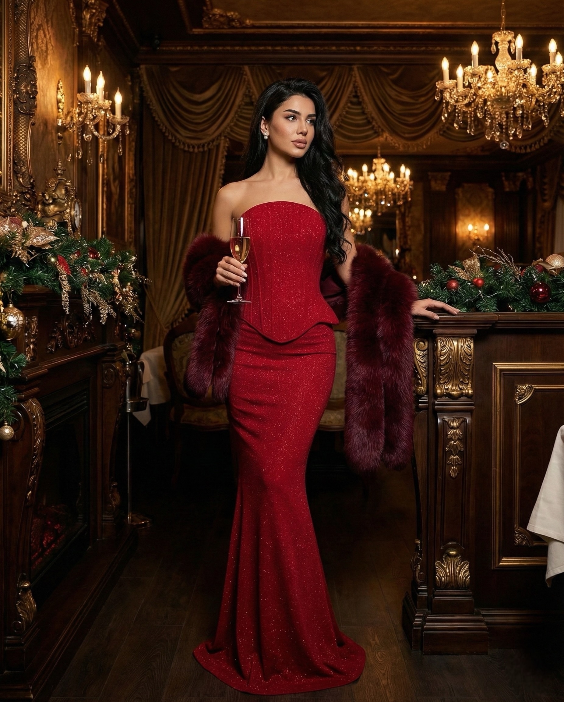 Gloria Red Starlight Korse ve Etek Seti - Görsel 2