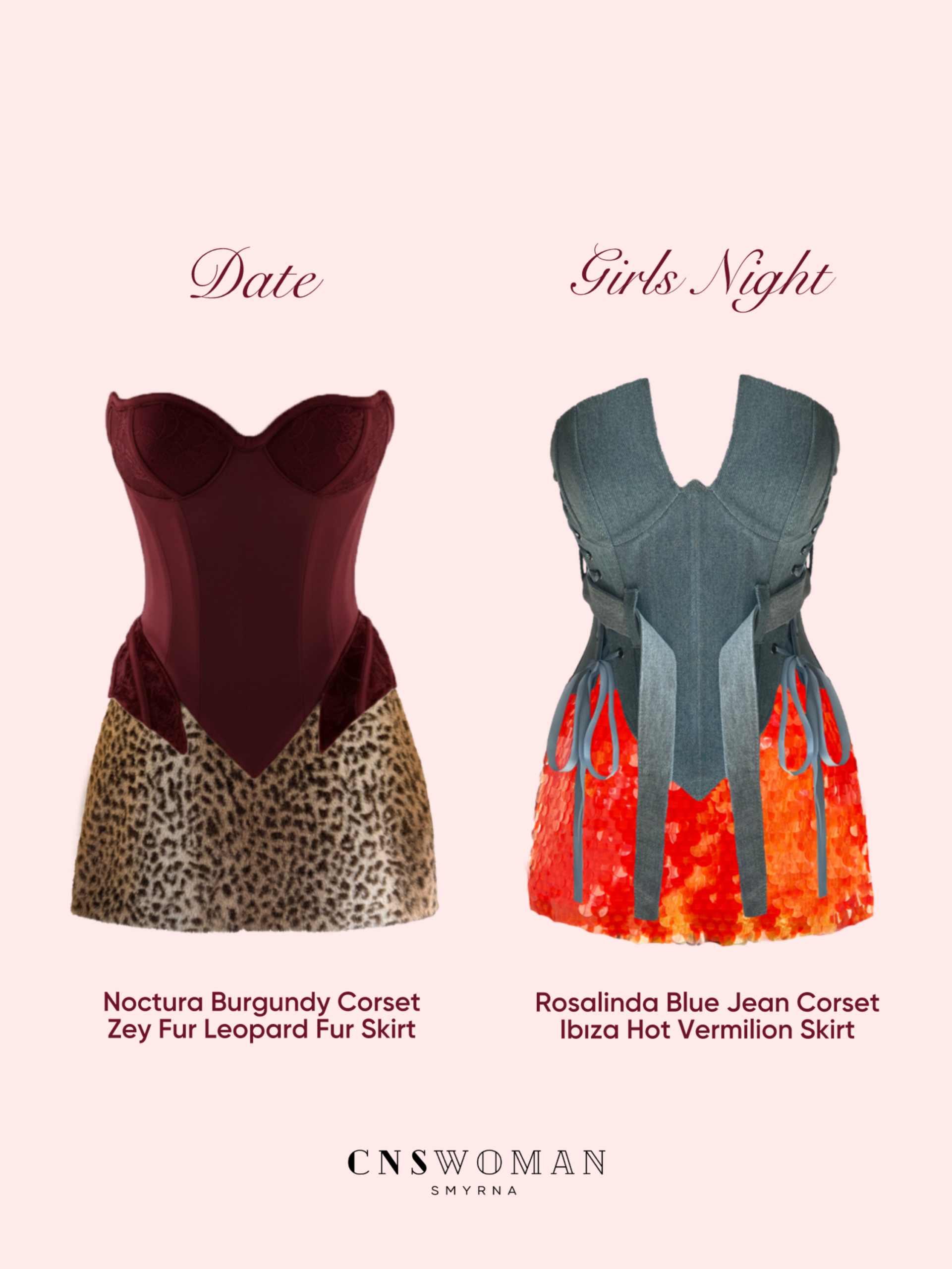 Noctura Burgundy Corset - Görsel 2