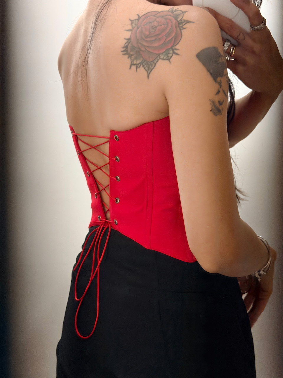 Rosalinda Red Corset - Görsel 5