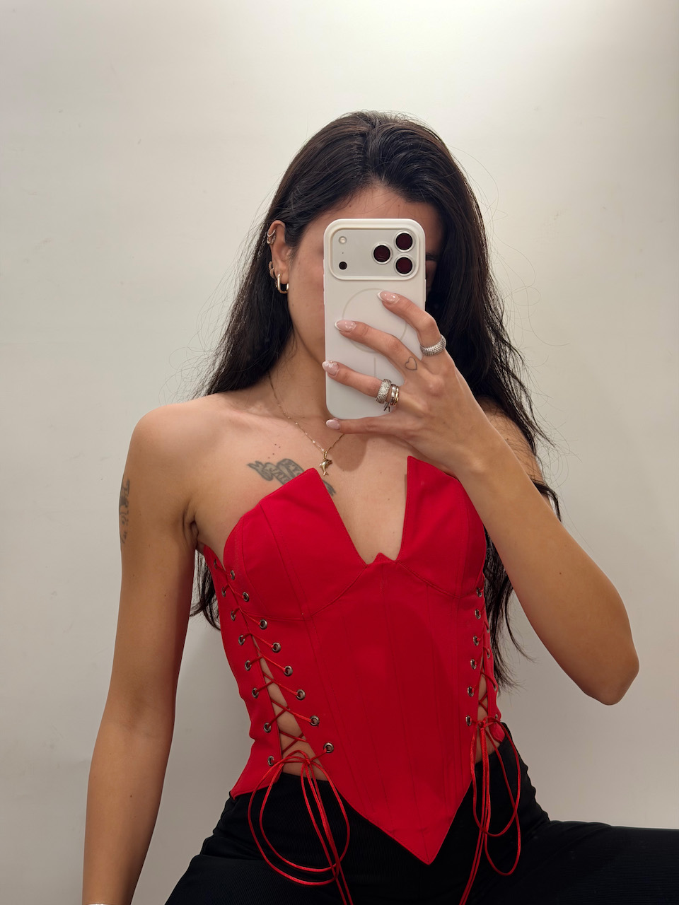 Rosalinda Red Corset - Görsel 4