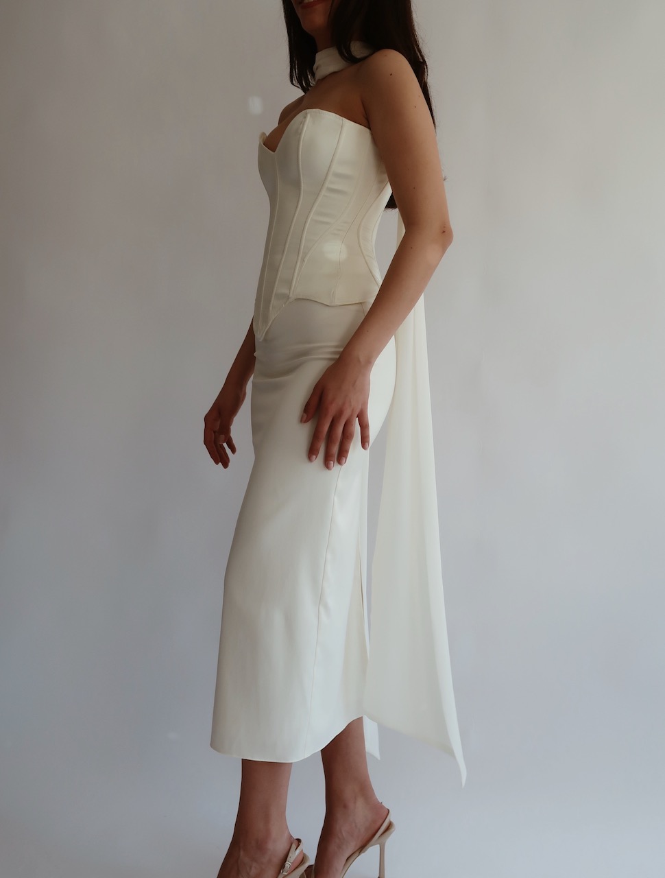 The Accolade Şampanya Korse ve Midi Boy Etek Seti - Görsel 7