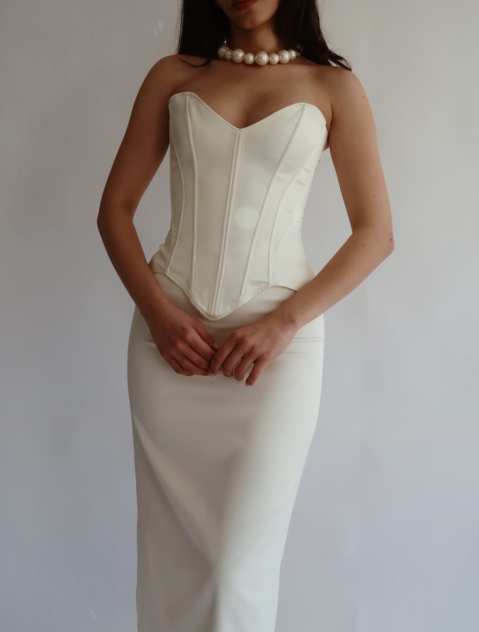 The Accolade Şampanya Korse ve Midi Boy Etek Seti - Görsel 6