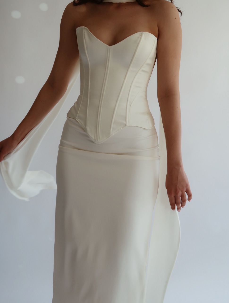 The Accolade Şampanya Korse ve Midi Boy Etek Seti - Görsel 8