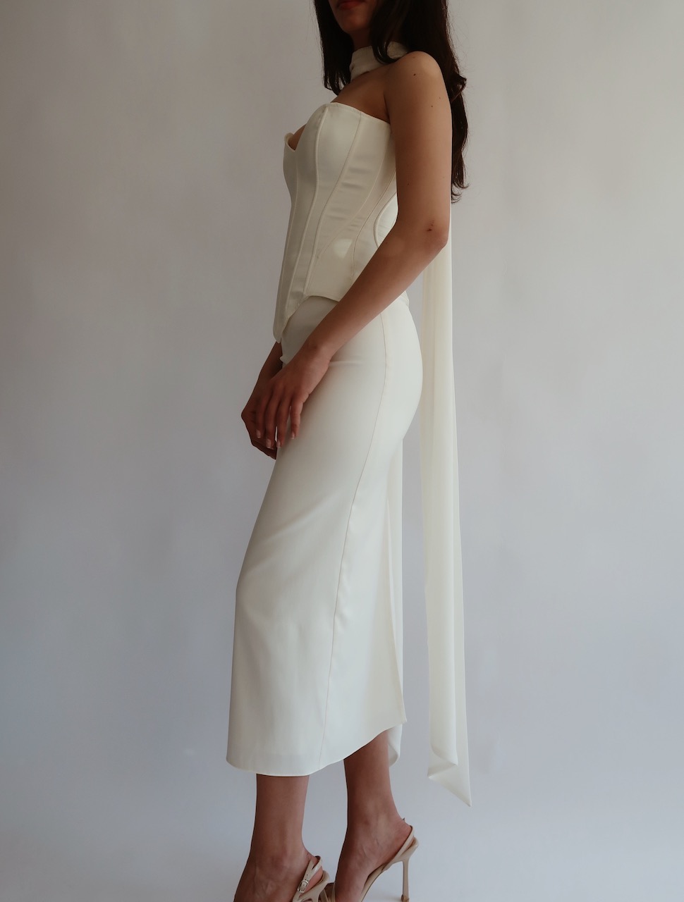 The Accolade Şampanya Korse ve Midi Boy Etek Seti - Görsel 4